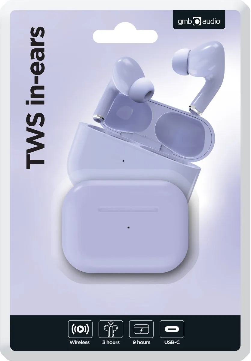 Gembird GMB-Audio TWS-03-V Draadloze Oordopjes - Violet