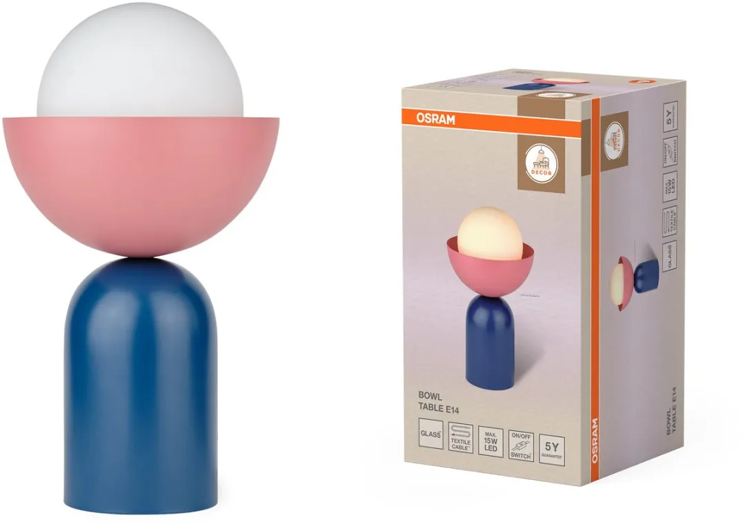 Osram Decor Bowl Table E14 Tafellamp - Blauw/Roze
