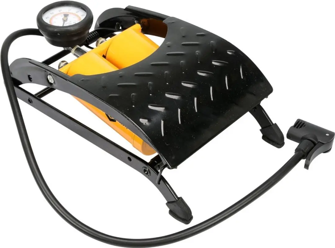 VOREL Voetpomp met dubbele cilinder en manometer