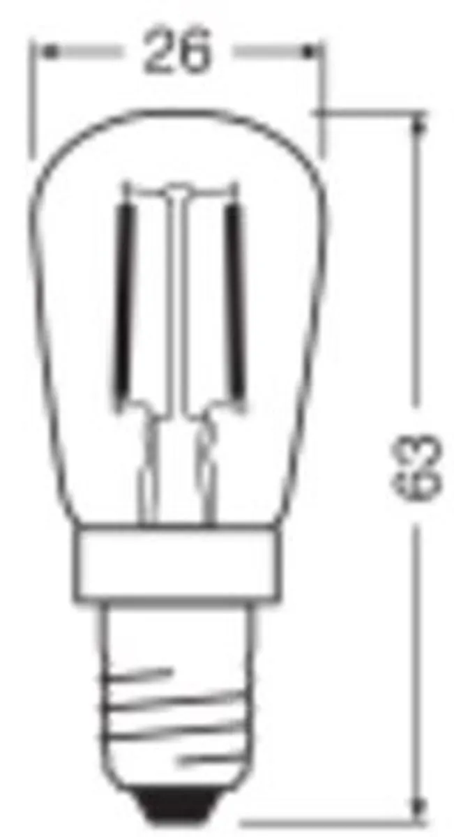Osram Vintage 1906 LED E14 Tubular Amber 1.6W - 50lm
