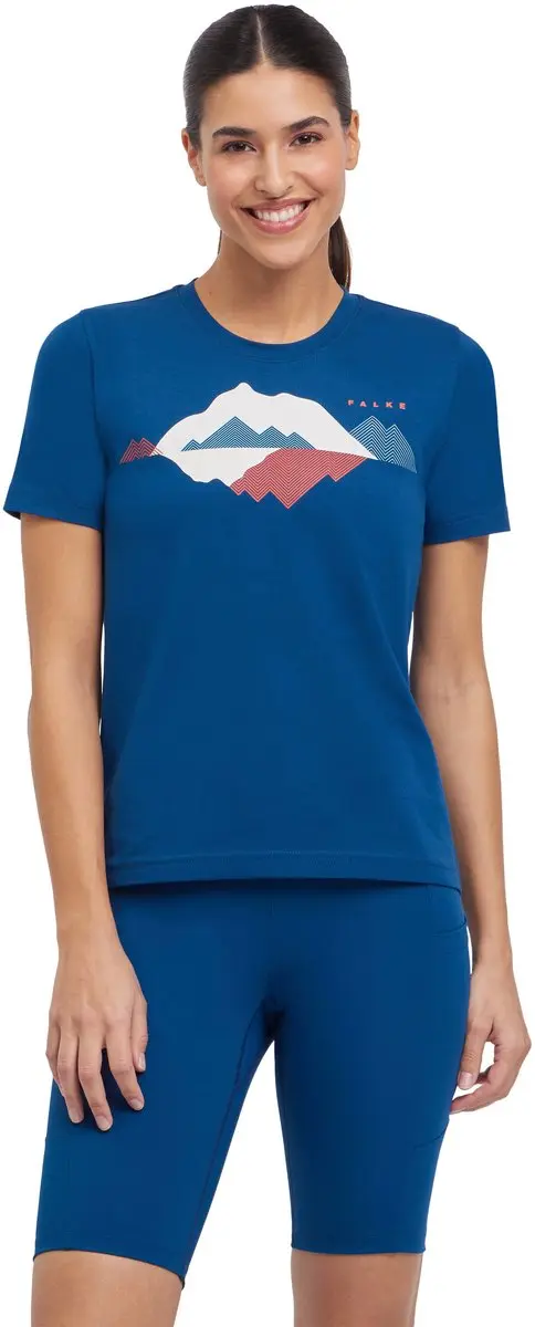 Damen Trekking Tee Graphic vochtregulerend katoen shirt met korte mouwen dames b