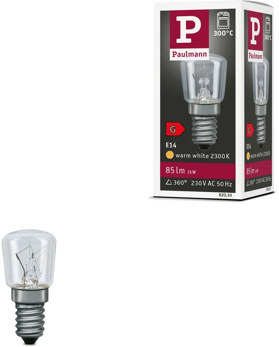Paulmann Gloeilamp Ovenlamp E14 15W 2300K