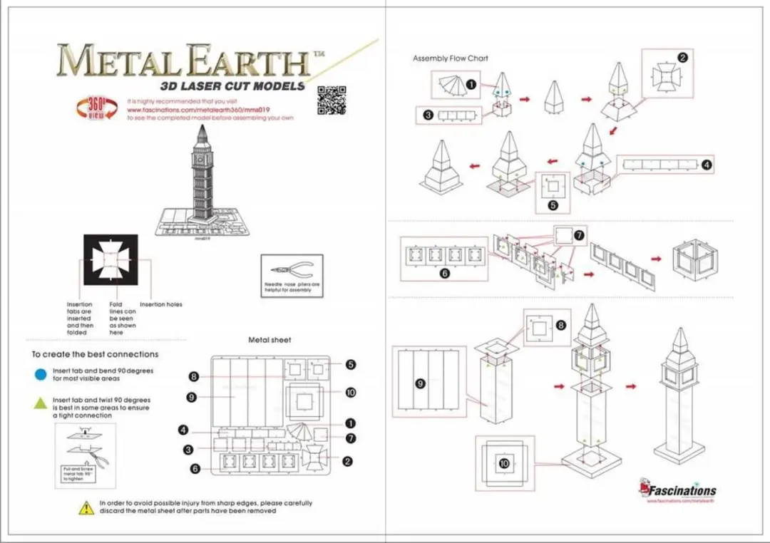 Metal Earth Big Ben 3D Puzzel - afbeelding 5 van 6