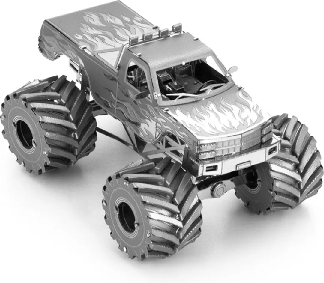 Metal Earth Monster Truck 3D Puzzel - Roestvrijstaal - afbeelding 5 van 6