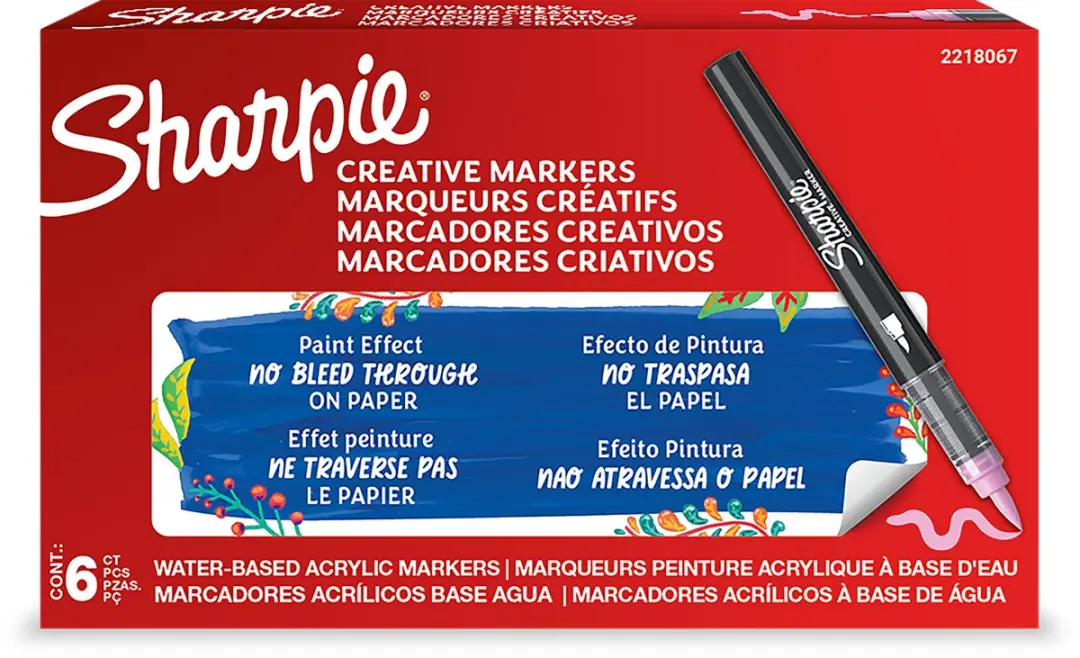 Sharpie Creative Marker Acrylverfmarkers Brushtip - Roze - 6 stuks - afbeelding 5 van 5