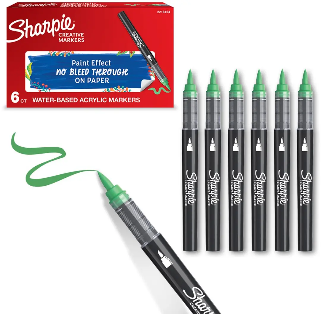Sharpie Penseelmarker Acrylverfmarker Groen