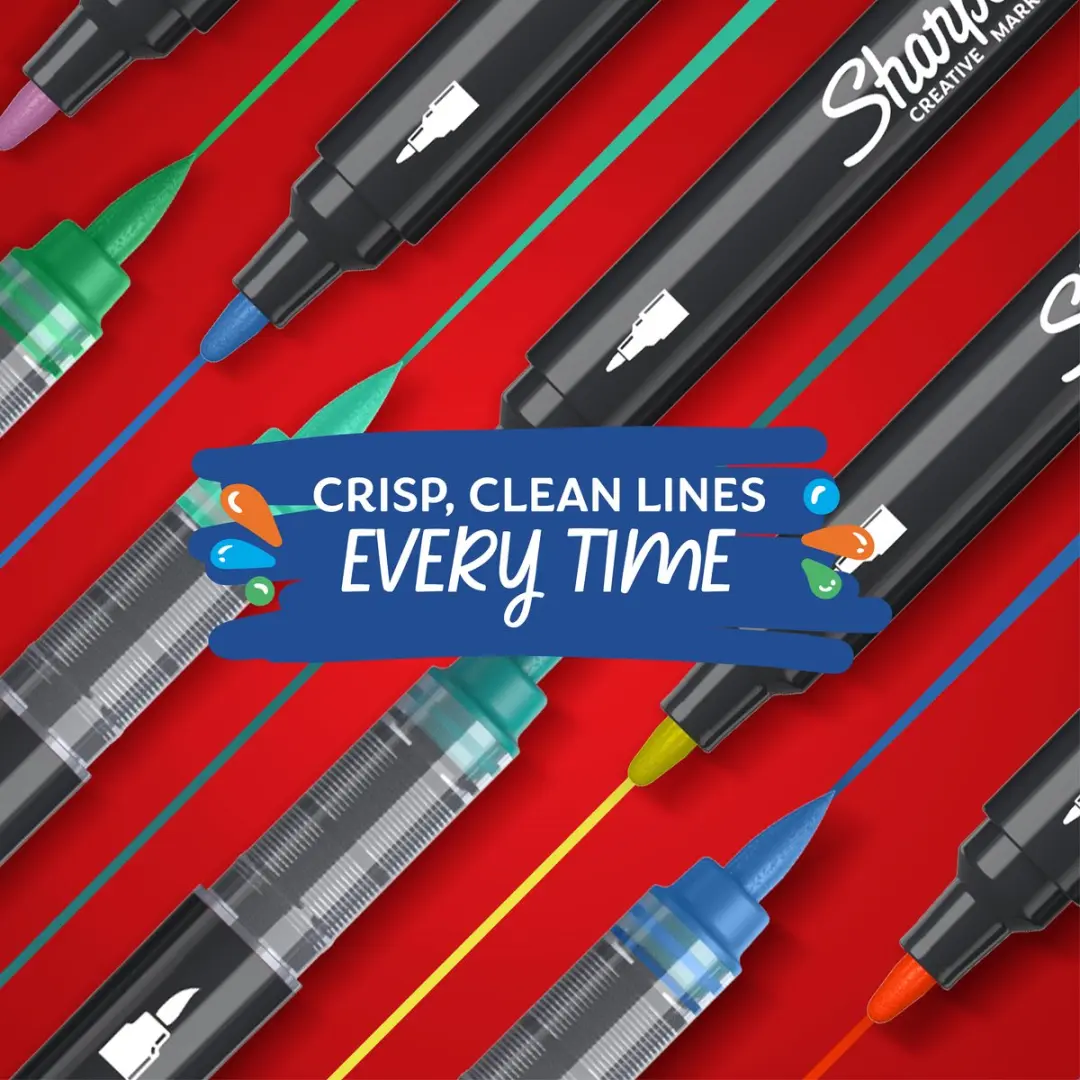 Sharpie Penseelmarker Acrylverfmarker Groen - 6 stuks - afbeelding 6 van 6