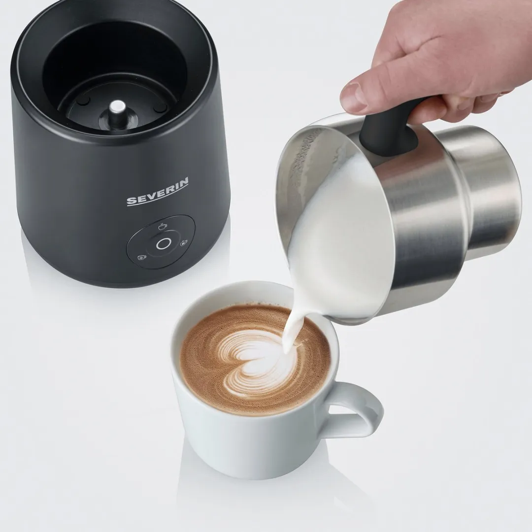 Severin SM3579 Melkopschuimer 0.7L - 500W - Geborsteld matzilver/zwart