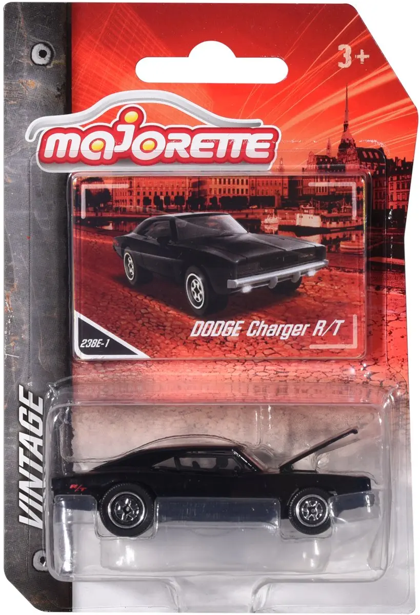 Majorette Vintage Dodge Charger R/T - Zwart - afbeelding 3 van 3
