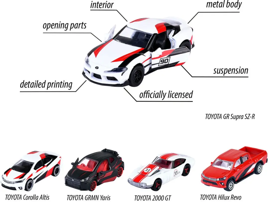 Majorette Toyota Racing Auto's - 5 stuks - afbeelding 3 van 6