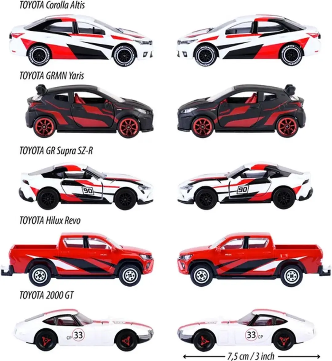 Majorette Toyota Racing Auto's - 5 stuks - afbeelding 5 van 6