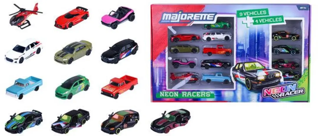 Majorette Neon Racer Giftpack 9+4 - 13-delig - afbeelding 4 van 6