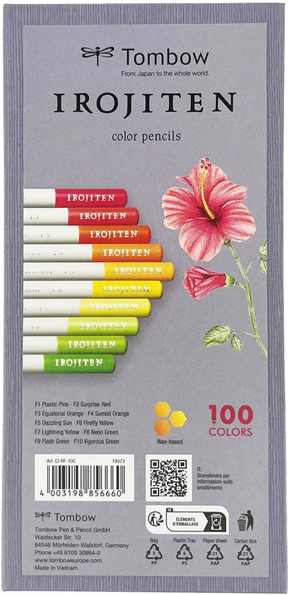 Tombow Irojiten Kleurpotloden - 10 Kleuren - afbeelding 6 van 6