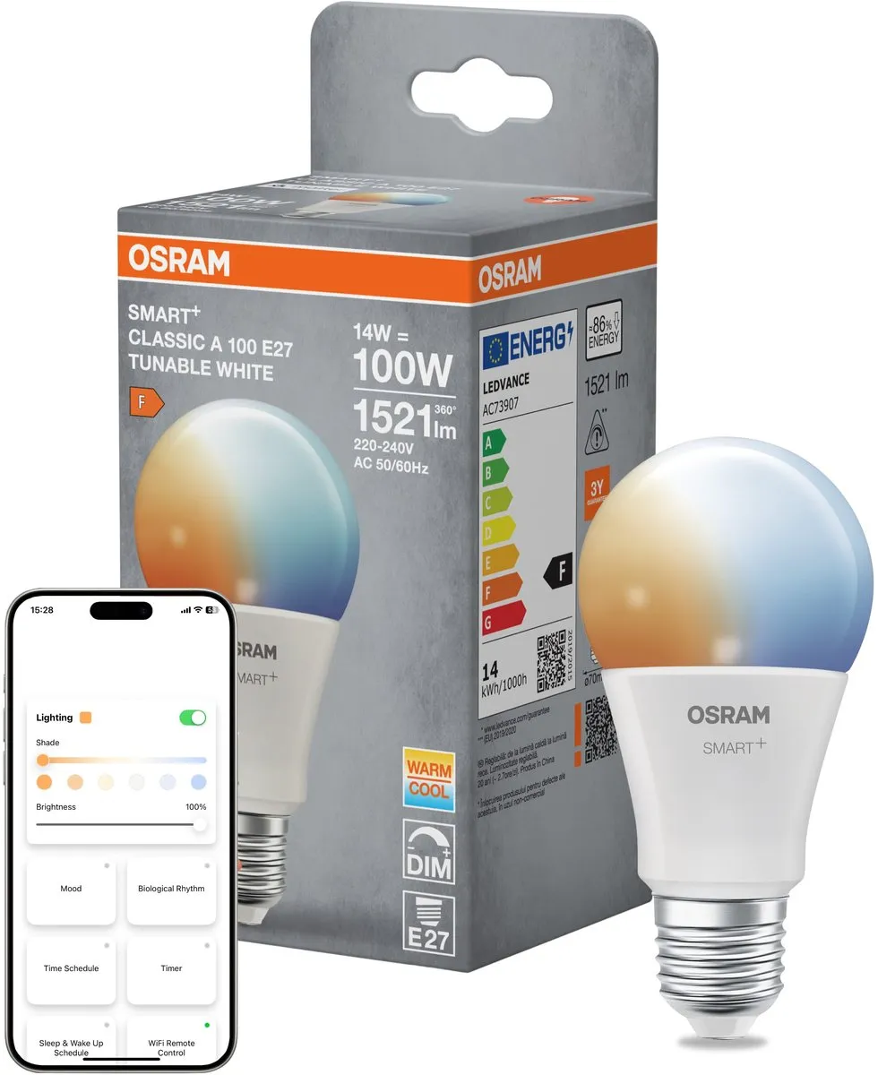 Osram SMART+ A100 LED-lamp 14W - Instelbaar wit - E27 - Mat
