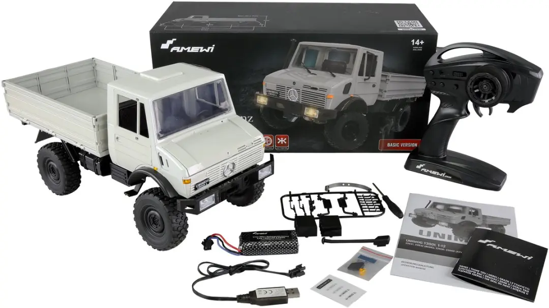 Amewi 22631 Unimog Basic 1:12 Elektro RC Truck RTR - Grijs - afbeelding 5 van 6
