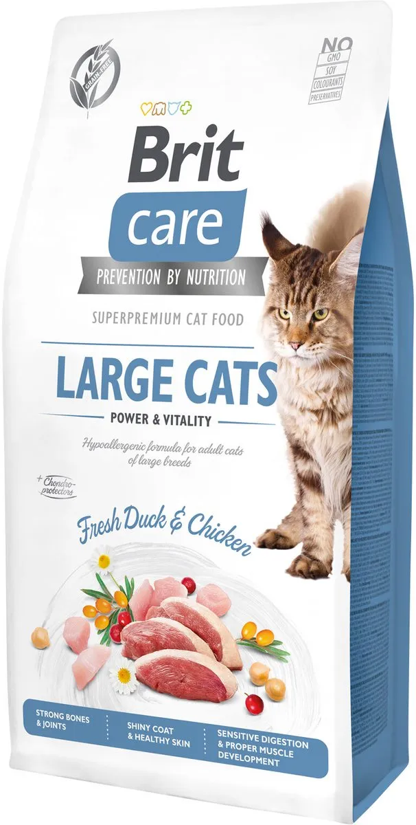 Brit Care Large Cats Power & Vitaliteit Eend & Kip 2kg