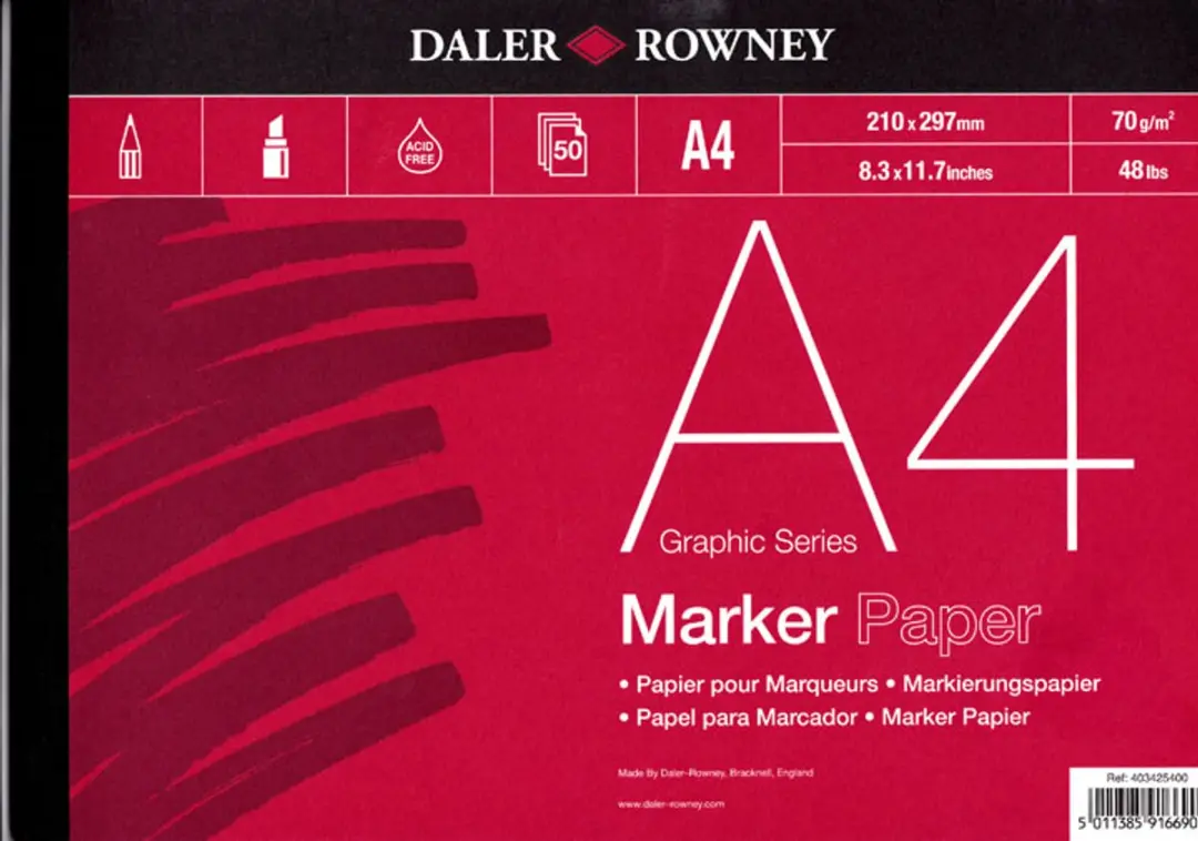 Daler-Rowney Graphic Series Marker Pad 70 gsm. A4