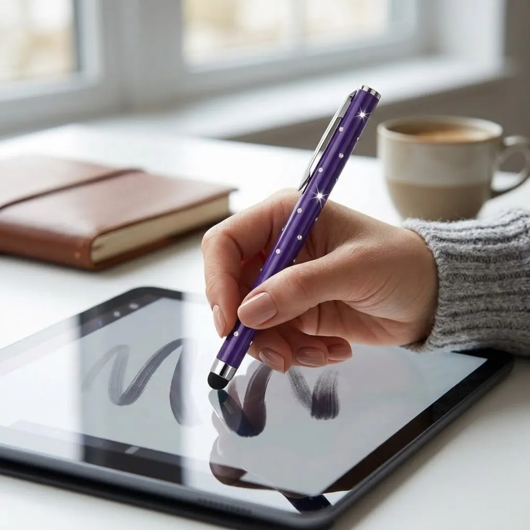 NUVEX Rhinestone Touchscreen Pen Set 5 Stuks - Blauw/roze/oranje