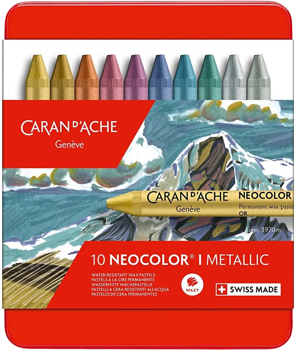 Caran d'Ache Neocolor I Wasco Crayons Metallic - 10 stuks - afbeelding 2 van 2