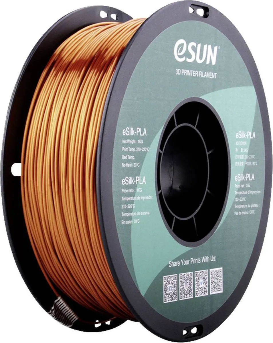 ESUN ePLA-Silk Copper Filament PLA kunststof 1.75 mm 1 kg Koper (metallic)