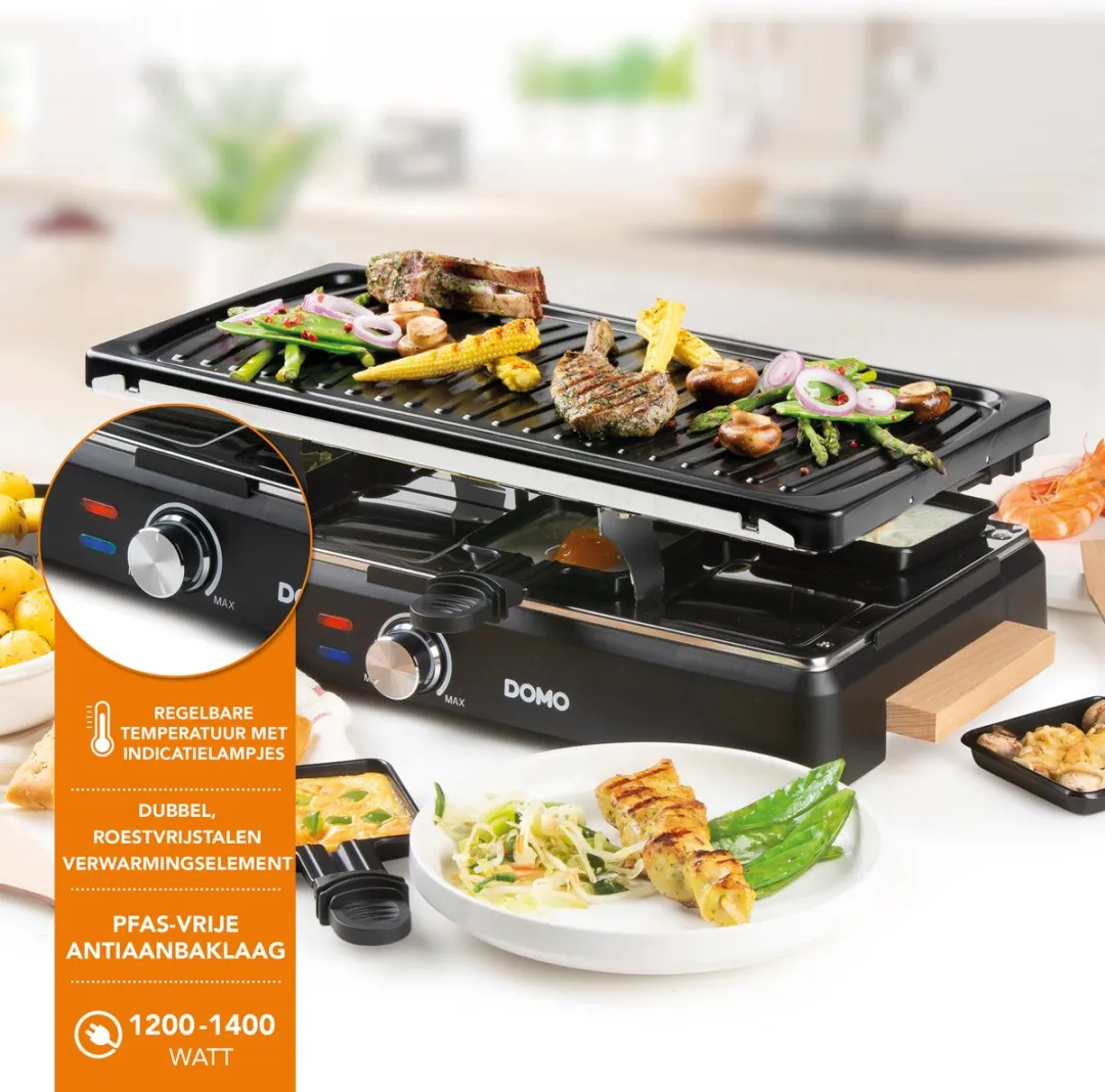 Domo DO9261G Raclettegrill 1400W - 8 Personen