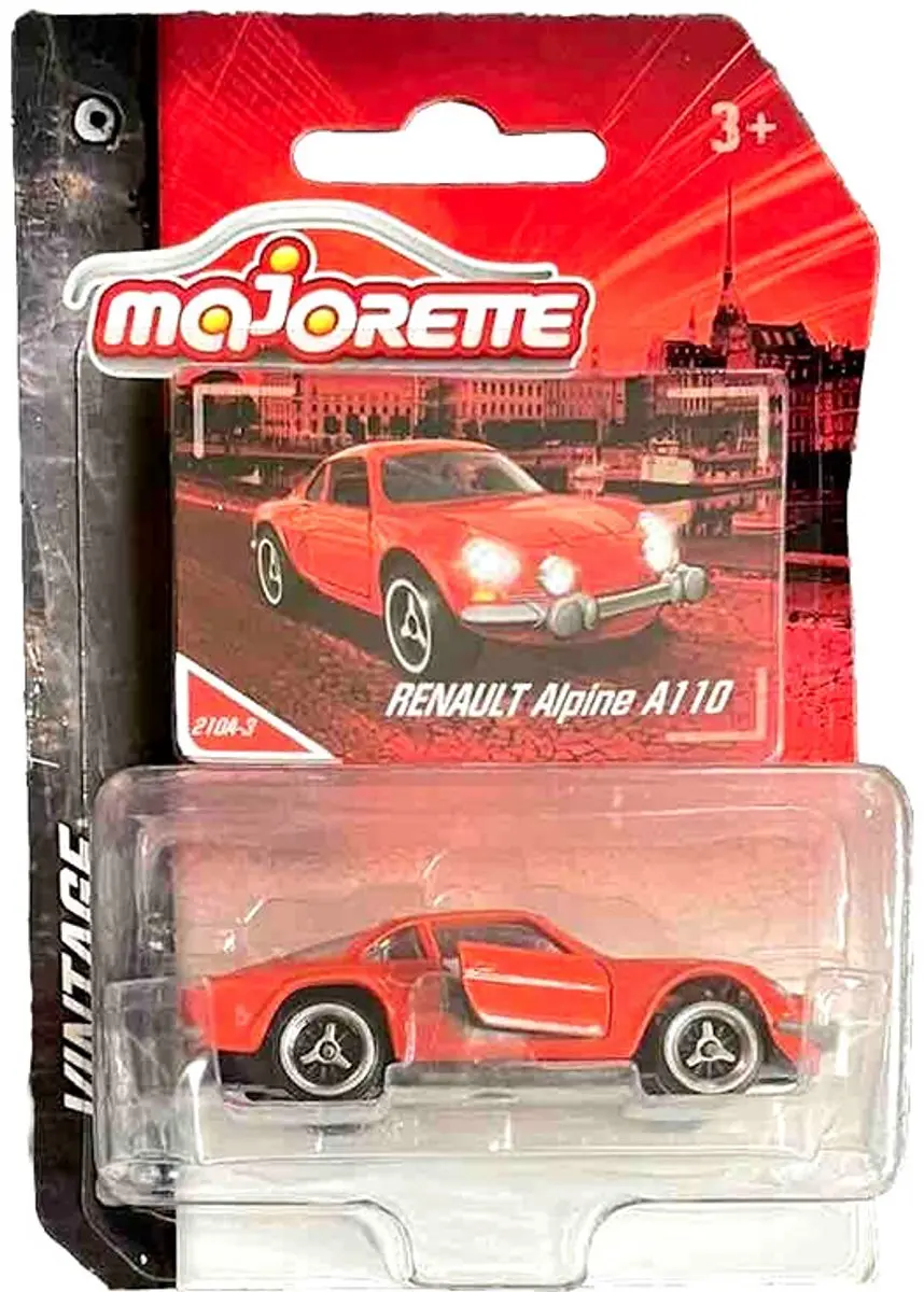 RENAULT ALPINE A110 ORANGE MAJORETTE VINTAGE 1:64 CARD INCLUDED (BK040624)