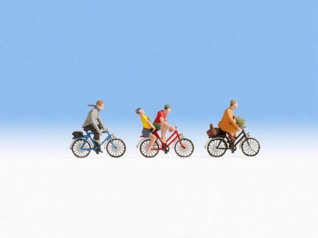 Noch Fietsers Schaal N - Geel/Blauw/Rood