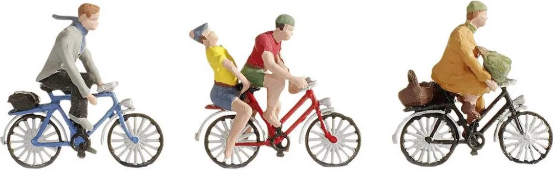 Noch Fietsers Schaal N - Geel/Blauw/Rood