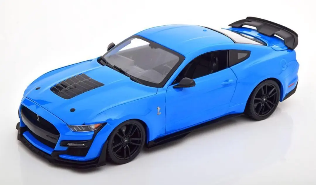 De 1:18 Diecast Replica van de Mustang Shelby GT500 van 2020 in Blauw en zwart S