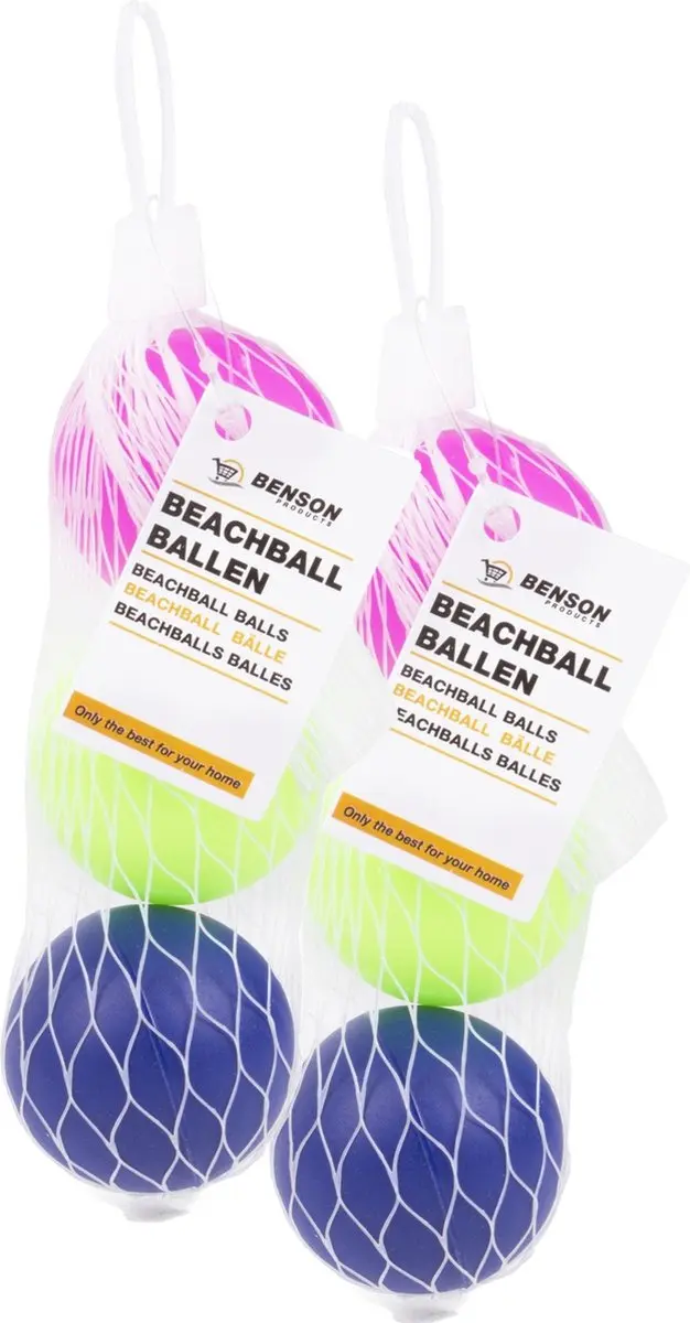 Set van 6x stuks gekleurde premium beachballetjes