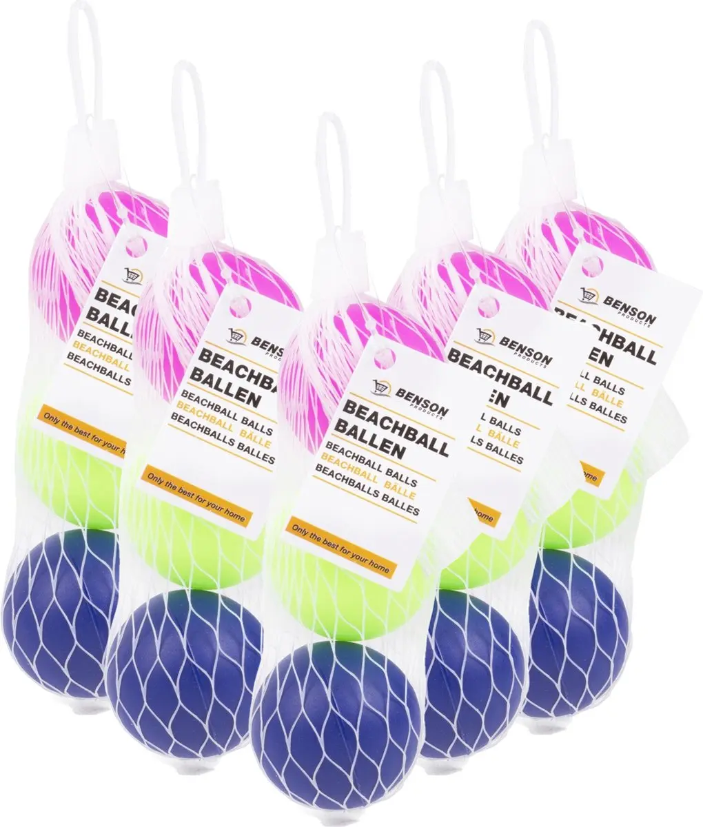 Set van 15x stuks gekleurde premium beachballetjes