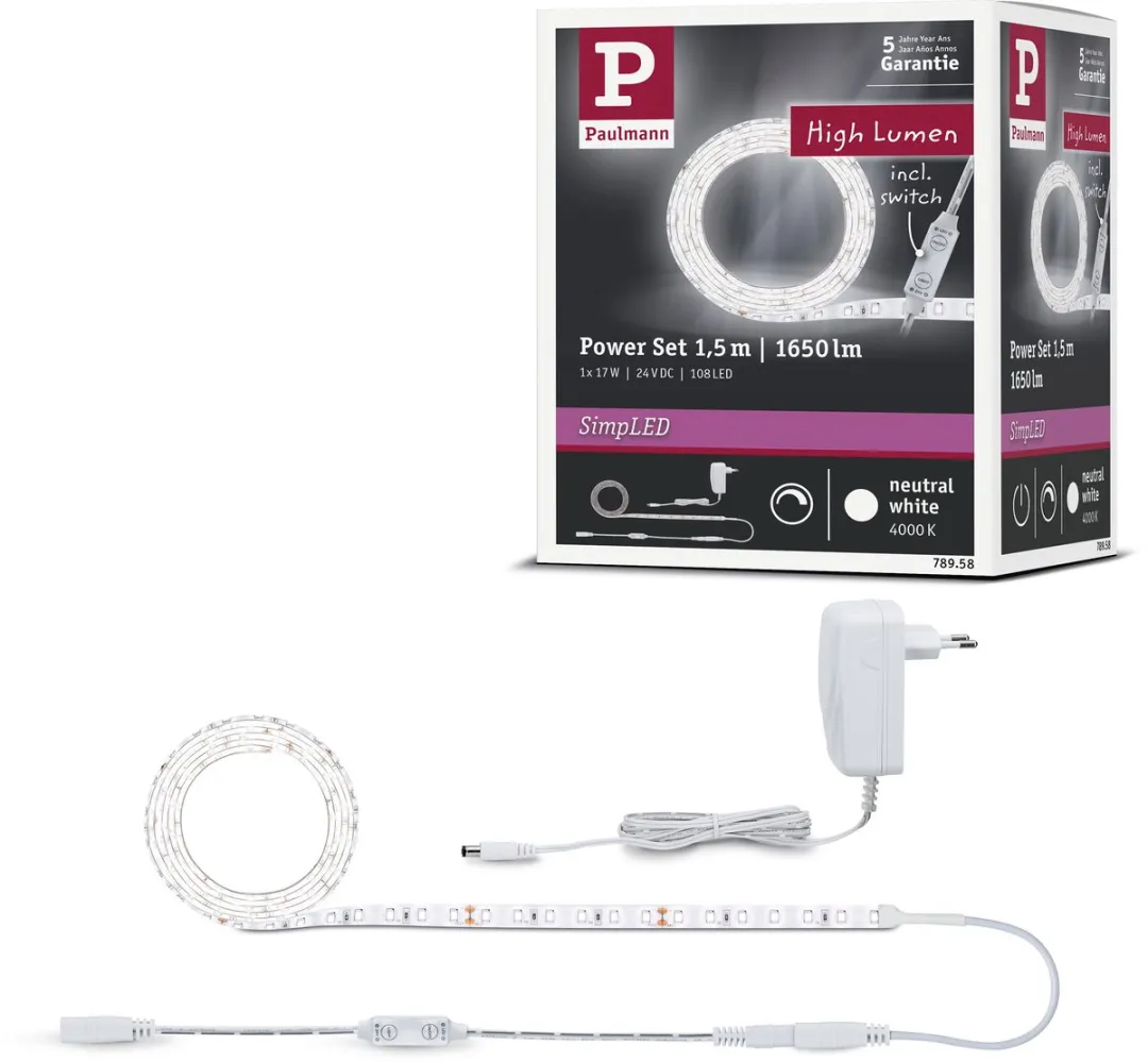 Paulmann SimpLED Power LED Strip Neutraal Wit 17W 1100lm/m