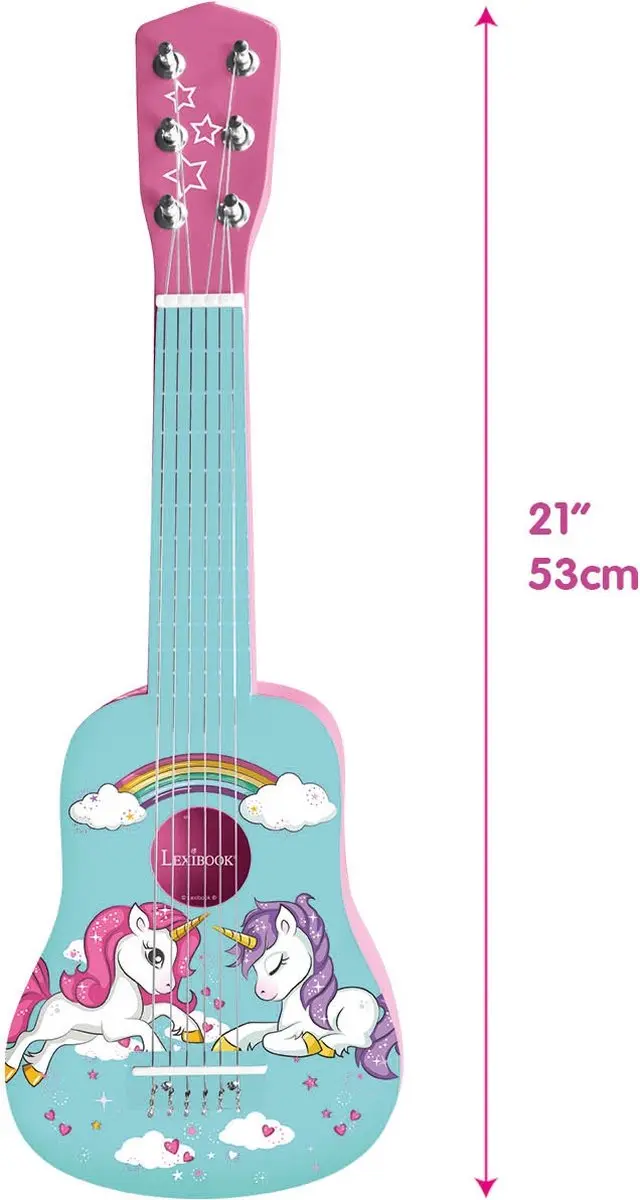 Lexibook Mijn Eerste Houten Gitaar Eenhoorn 53cm - afbeelding 2 van 6
