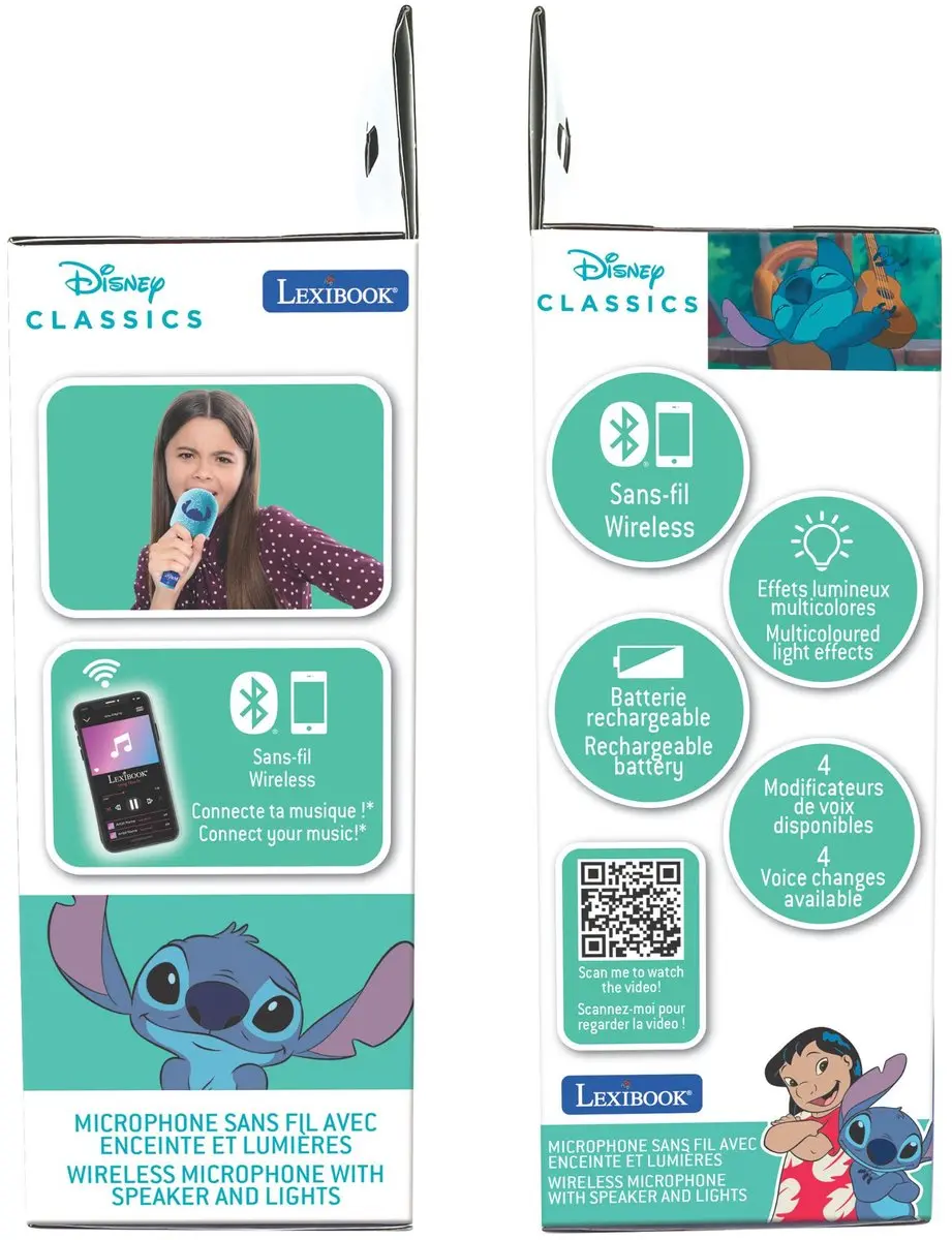 Lexibook Stitch Karaoke Microfoon MIC280D - Blauw - afbeelding 6 van 6