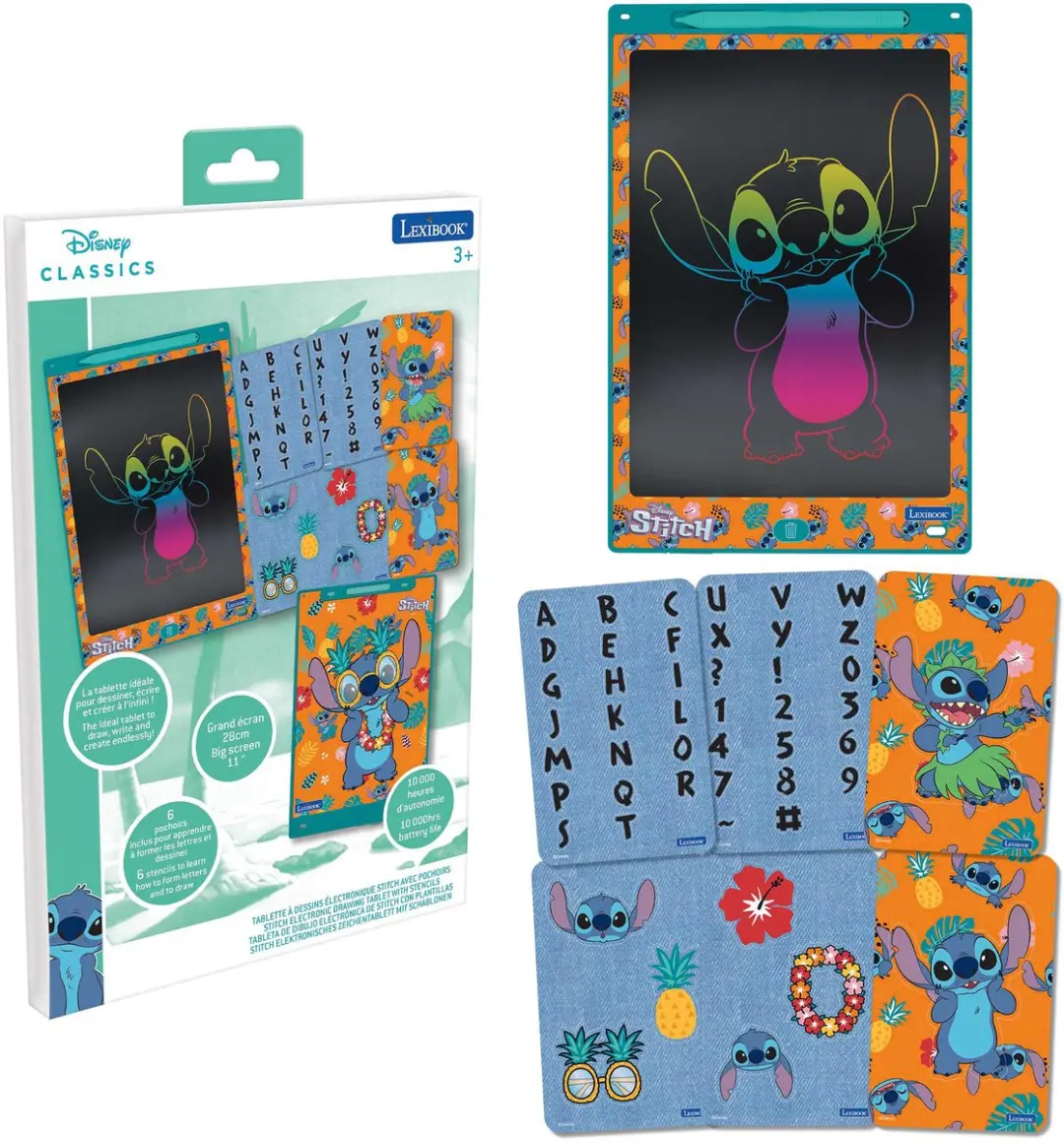 Lexibook Stitch CRT10D E-ink Tekentablet - Blauw - afbeelding 5 van 6