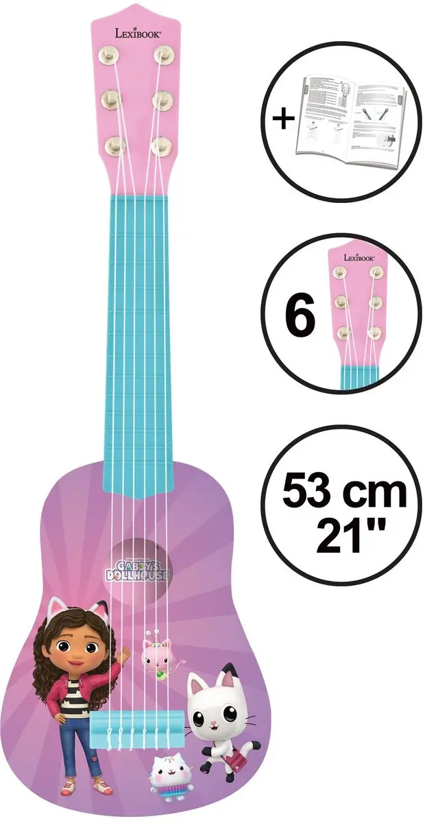 Lexibook Mijn Eerste Gitaar Gabby's Dollhouse 53cm - Roze - afbeelding 2 van 6