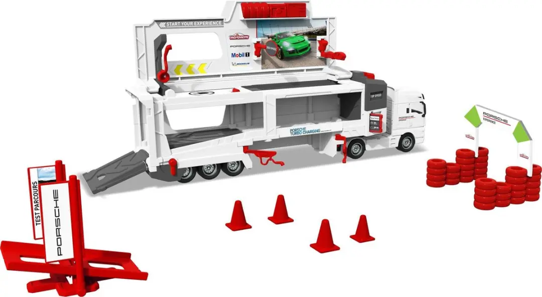 Majorette MAN TGX Truck Porsche Experience + 2 Voertuigen