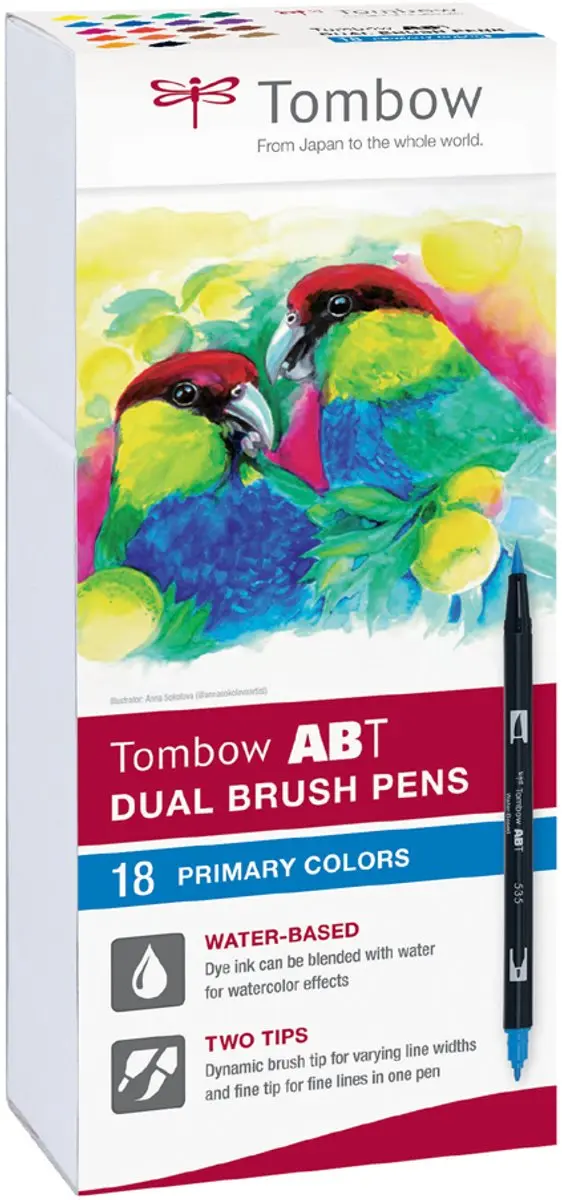 Tombow ABT Dual Brush Brushpennen - 18 Kleuren - afbeelding 6 van 6
