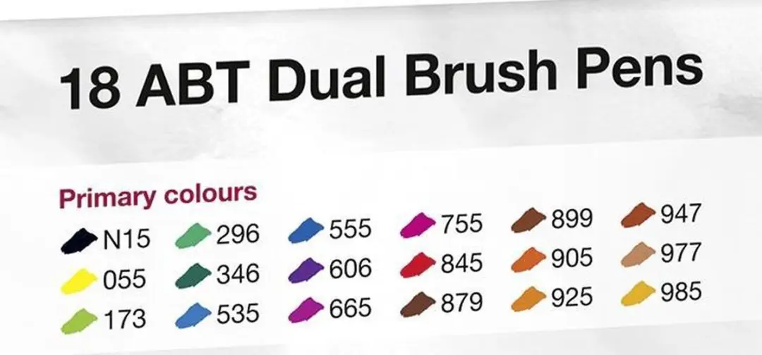 Tombow ABT Dual Brush Brushpennen - 18 Kleuren - afbeelding 2 van 6