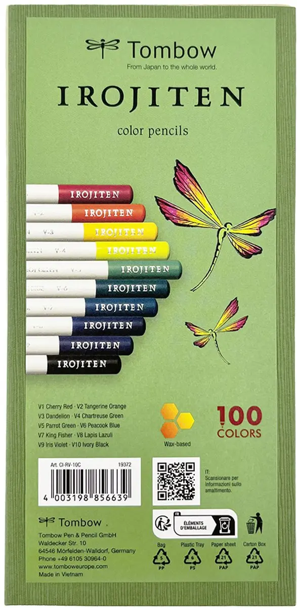 Tombow Irojiten Kleurpotloden Set - 10 stuks - afbeelding 6 van 6