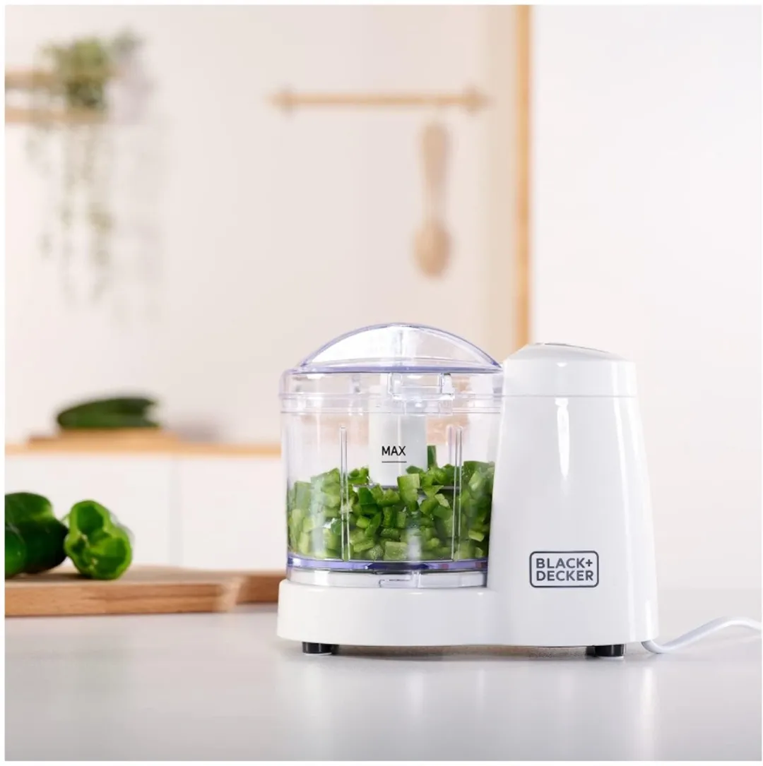 BLACK+DECKER BXCH120E Minihakmolen 120W - 350ml - Wit/Grijs