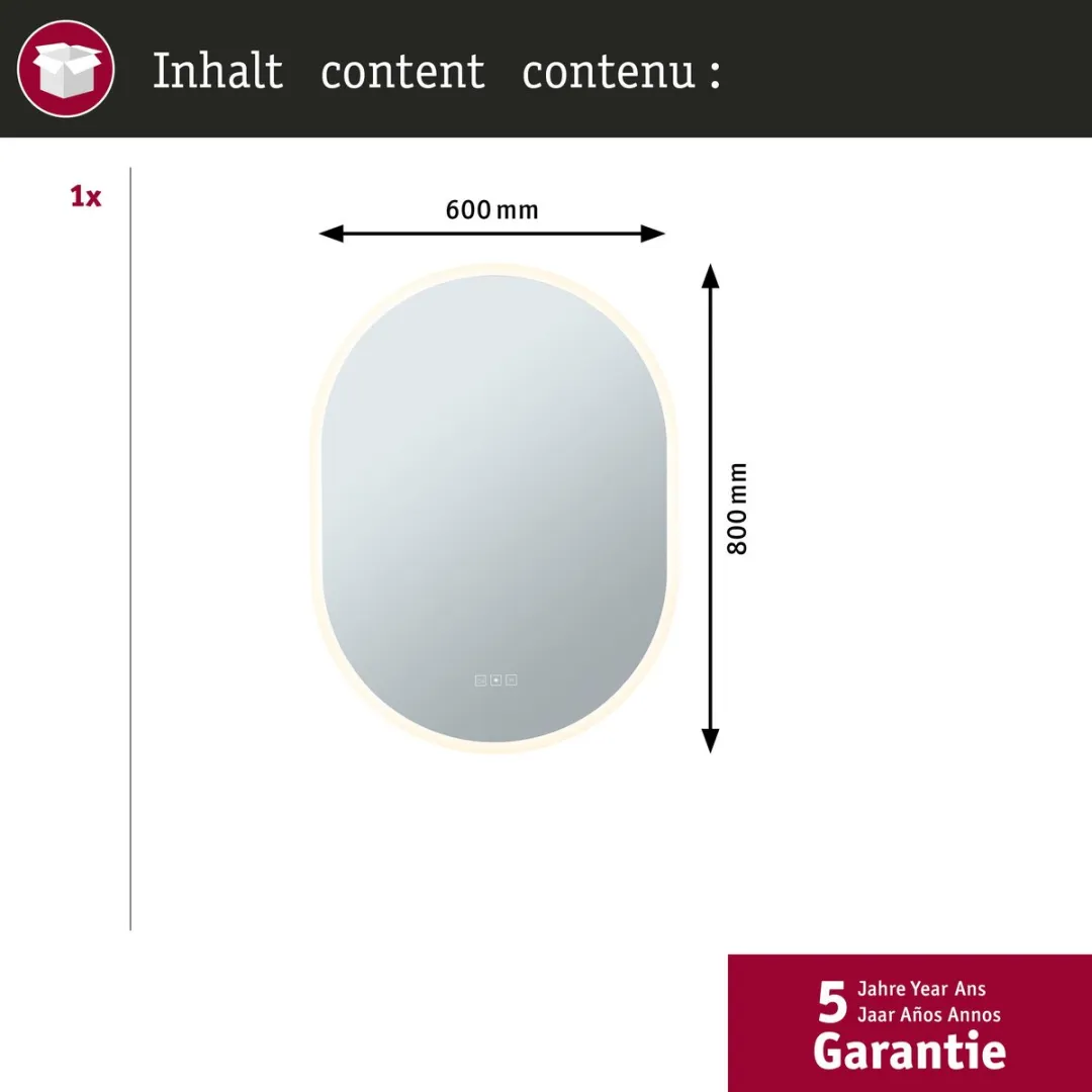 Paulmann Mirra LED Spiegel 1400lm Warm Wit - IP44 - 60cm - afbeelding 6 van 6