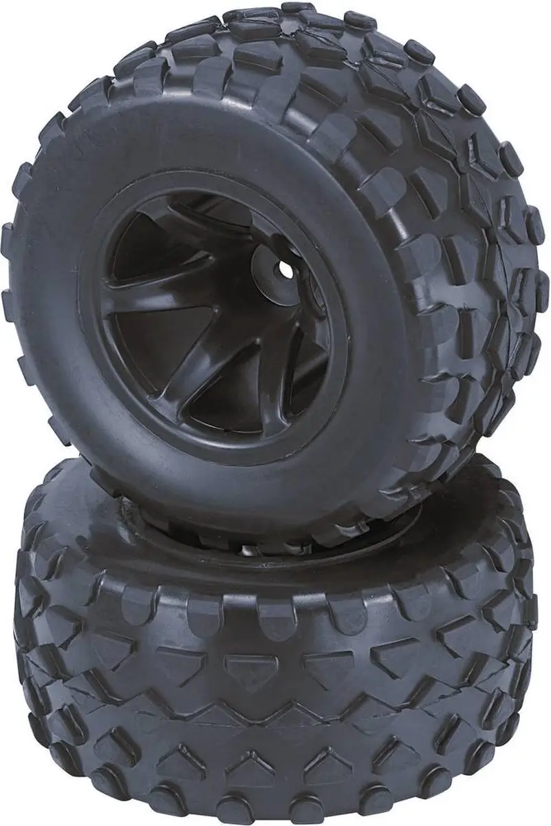 Reely 1:10 Truggy Complete wielen Rhombo 6-spaaks Zwart 2 stuk(s)