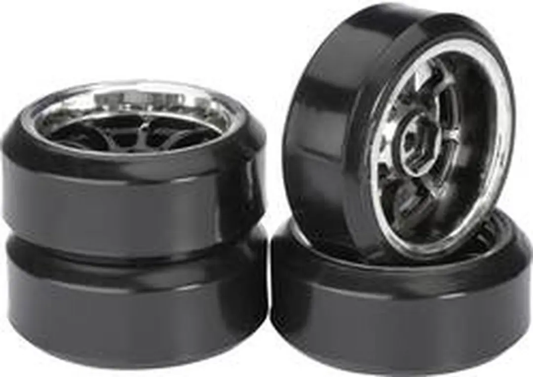 Absima Drift LP Wielset 9-spaaks - Zwart-chroom - 4x - afbeelding 4 van 5