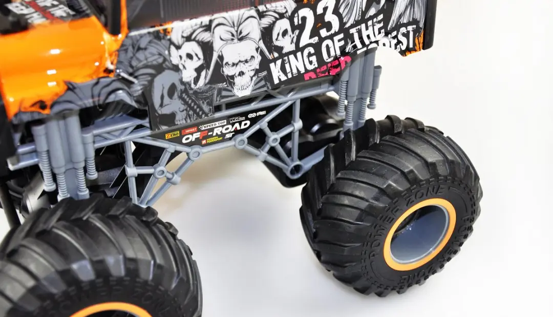 Amewi Crazy Schoolbus 1:16 RC Monster Truck - Oranje - afbeelding 4 van 6