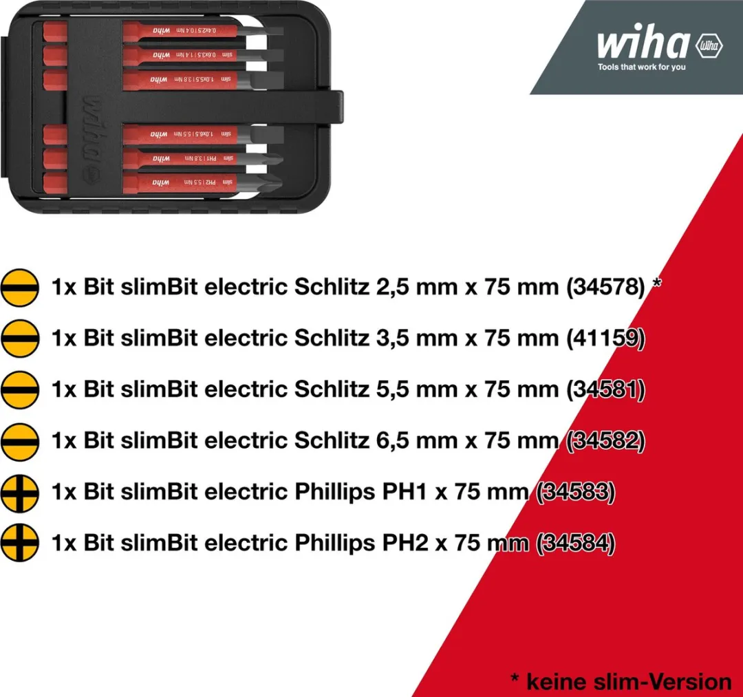 Wiha VDE slimBit Electric Bitset 6-delig 43159