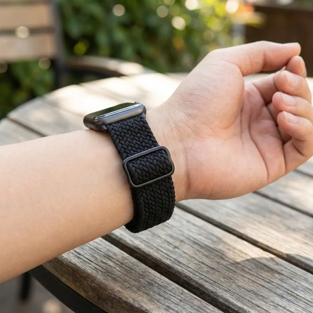 NUVEX Nylon Horloge Band - 2 Stuks - Grijs/Zwart - One Size