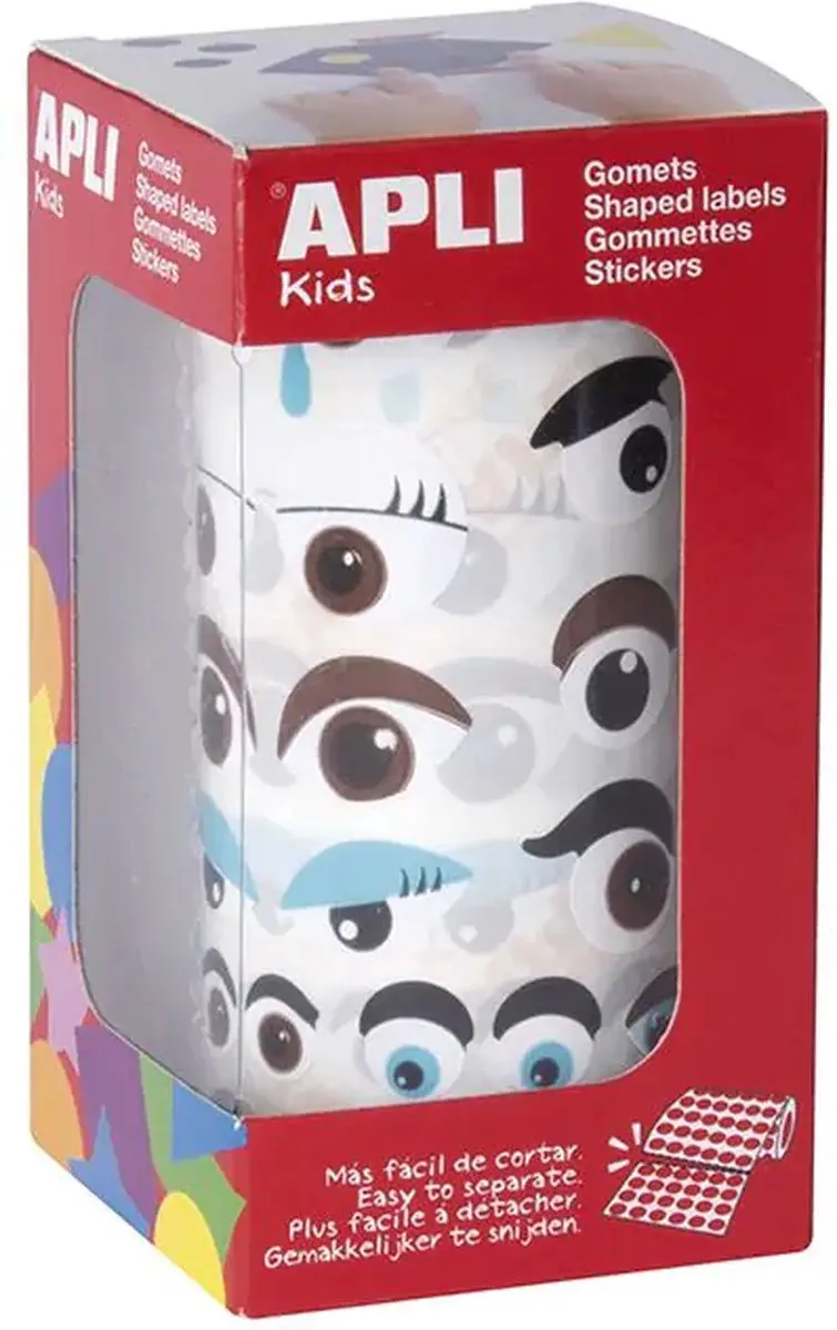 APLI Kids stickerset ogen multicolor metallic knutselplezier.
