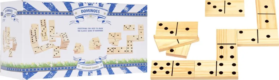 Koopman Houten Domino 28-delig - Naturel met Zwart - afbeelding 2 van 3