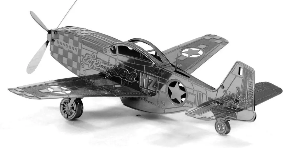 Metal Earth Mustang P-51 3D Modelbouwpakket - Metaal - afbeelding 3 van 6